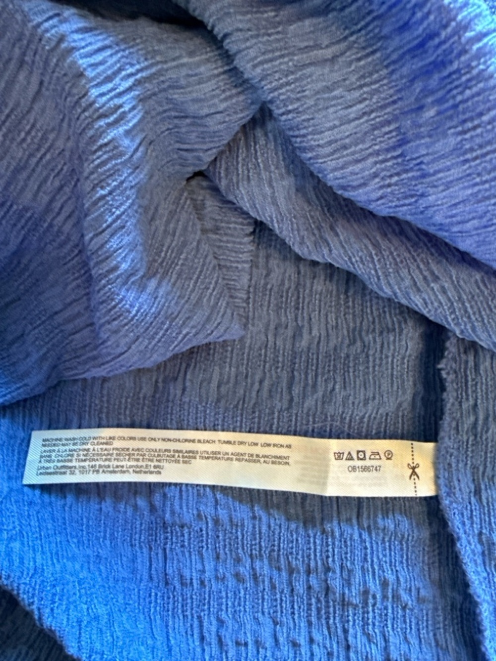 Free People Beach Martina Maxi Dress Blue Textured Crinkle Knit Open Back Boho L - Picture 5 of 6